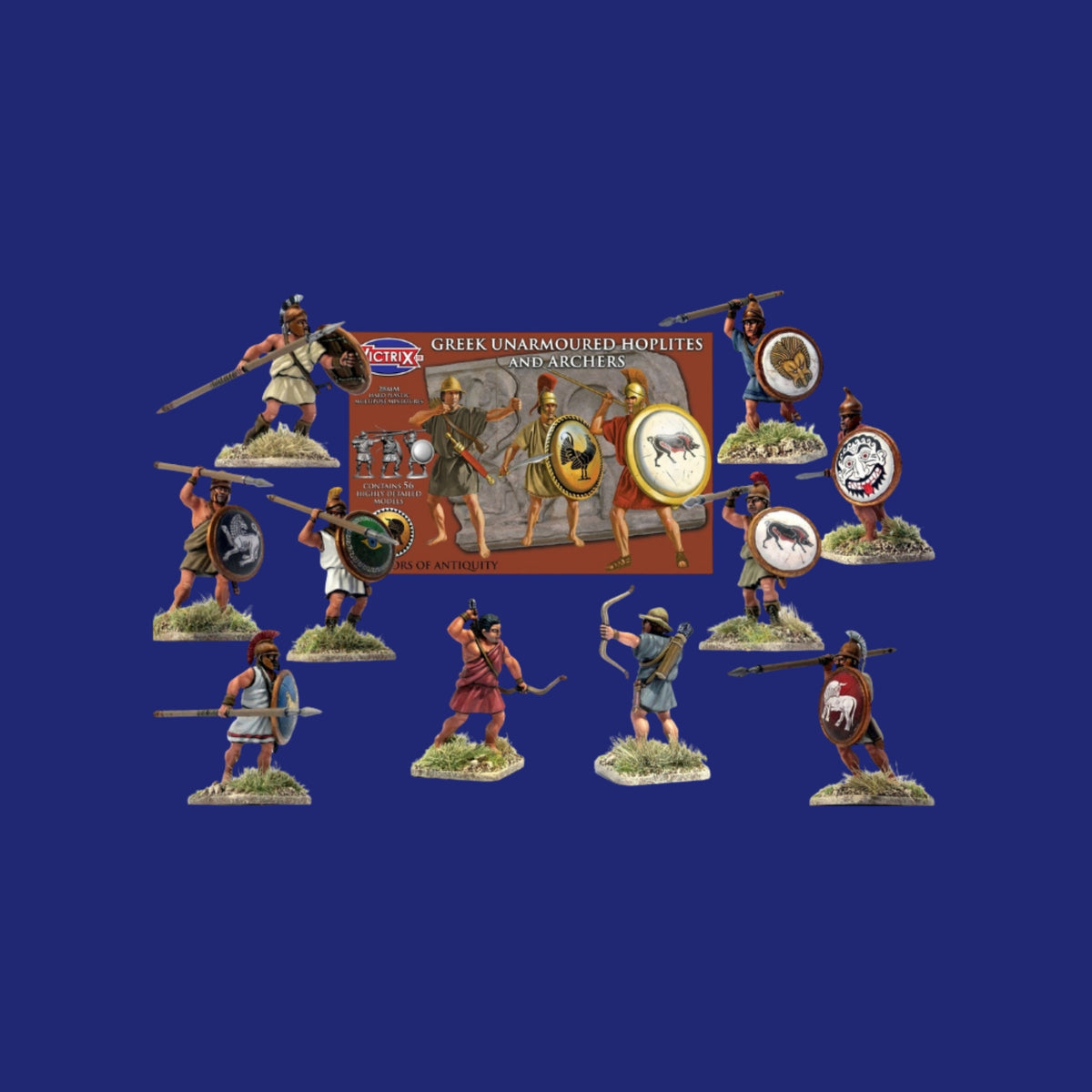 Victrix Miniatures 28mm Antiquité - Greek Unarmoured Hoplites and archers - 123JEUX