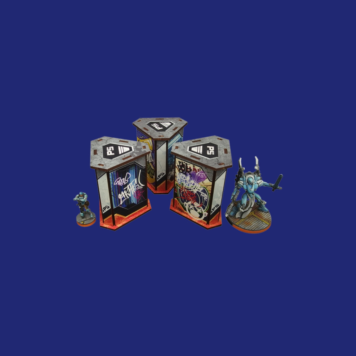 Precinct Sigma Newsstands (3) PREPAINTED (grey) - 123JEUX