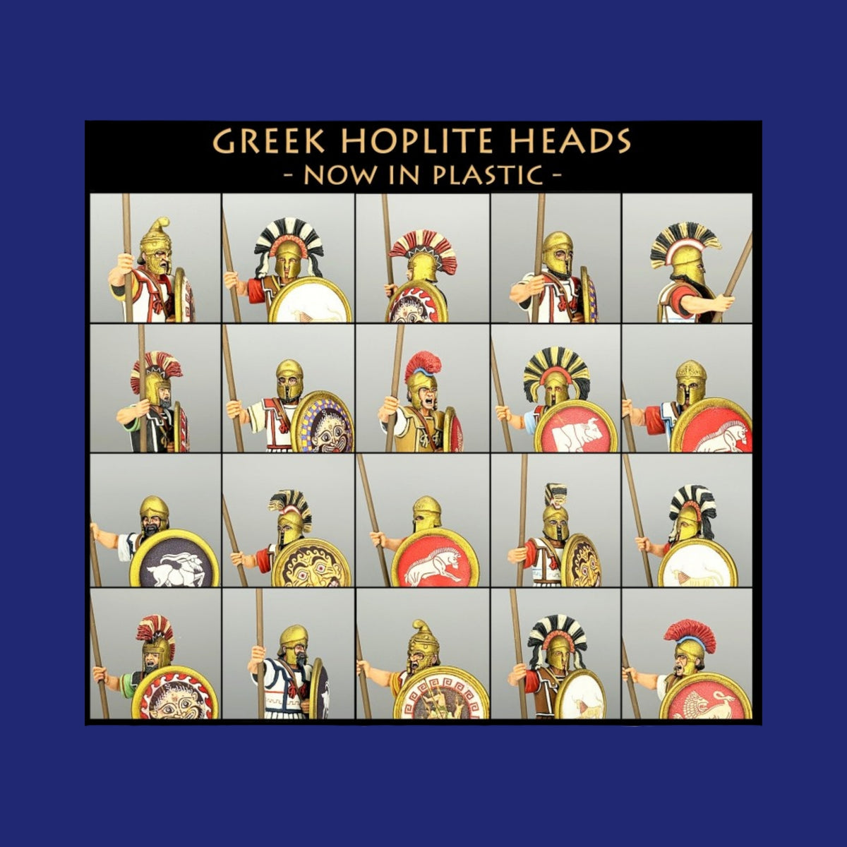 Victrix Miniatures 28mm Antiquité - Greek Hoplite Heads x 56 - 123JEUX