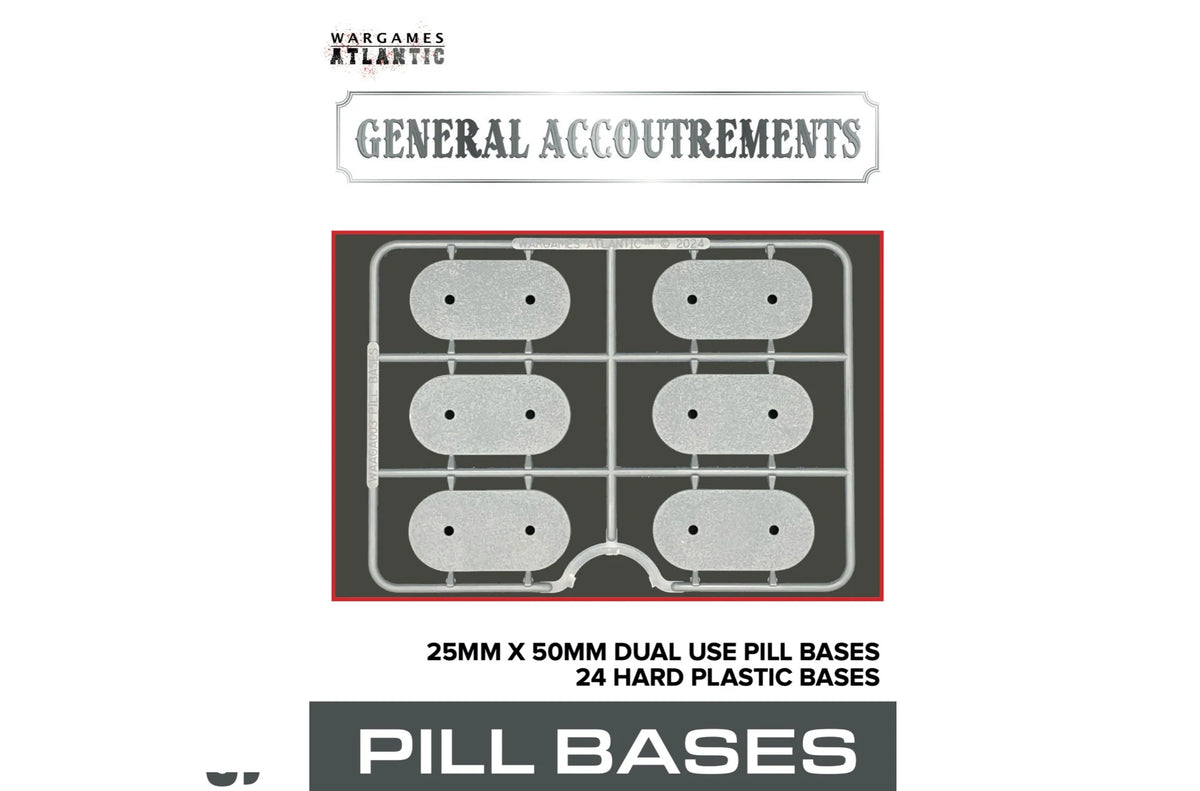 WargamesAtlantic : 25mm x 50mm Pill Dual Use Bases (X24)
