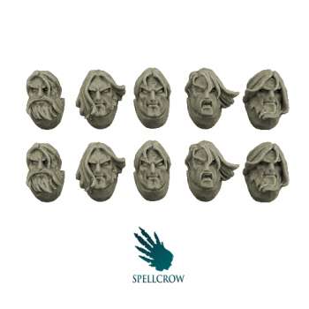 Space Knights Heads with Long Hair