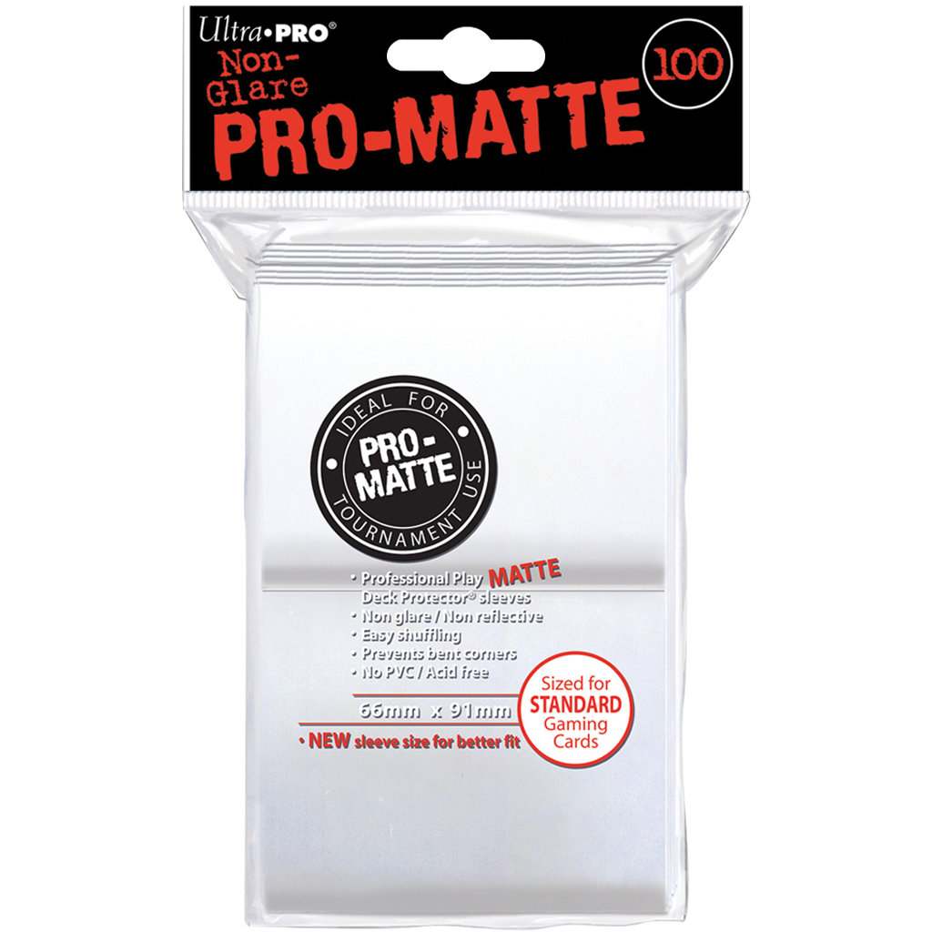 Ultra PRO : 100 Sleeves PRO-Matte Blanc 66mm x 91mm