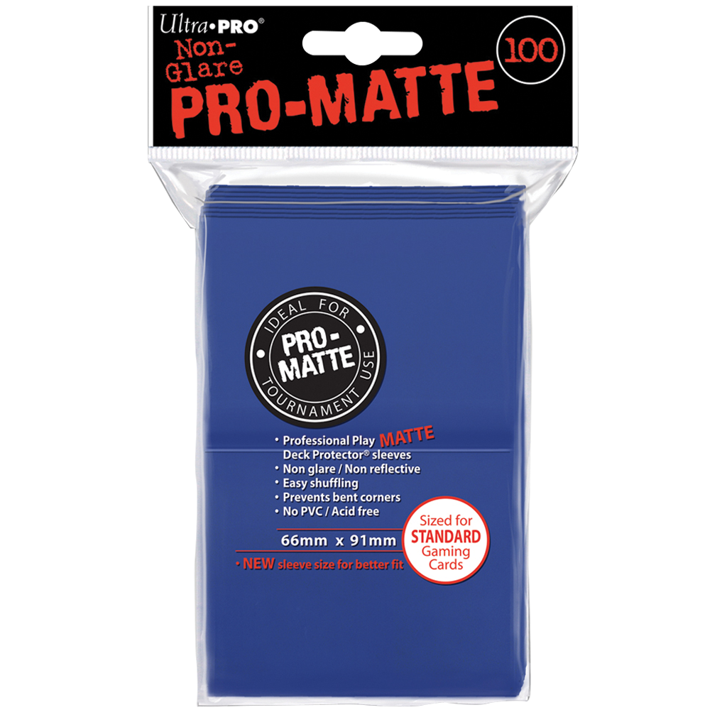 Ultra PRO : 100 Sleeves PRO-Matte Bleu 66mm x 91mm