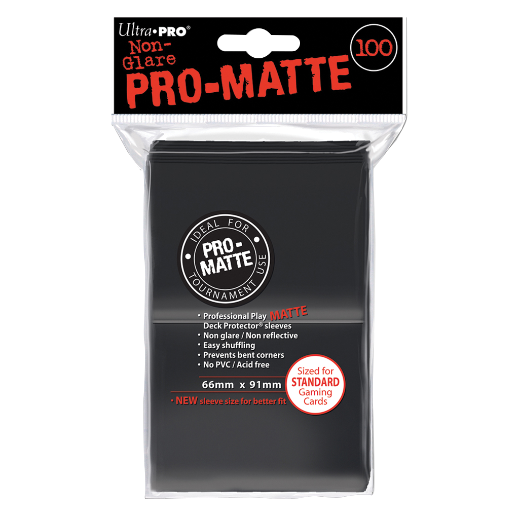 Ultra PRO : 100 Sleeves PRO-Matte Noir 66mm x 91mm