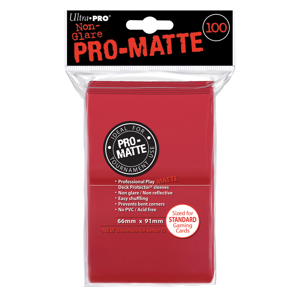 Ultra PRO : 100 Sleeves PRO-Matte Rouge 66mm x 91mm
