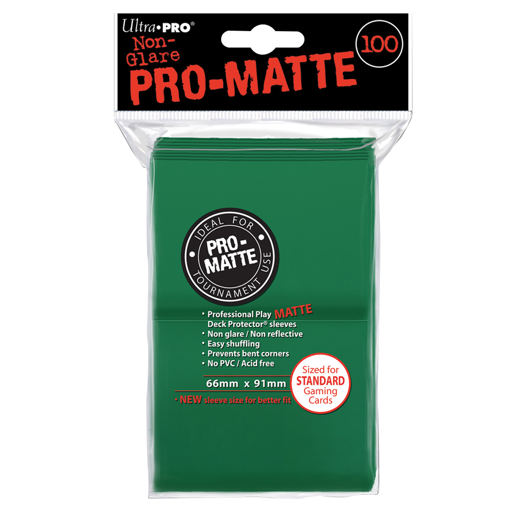 Ultra PRO : 100 Sleeves PRO-Matte Vert 66mm x 91mm