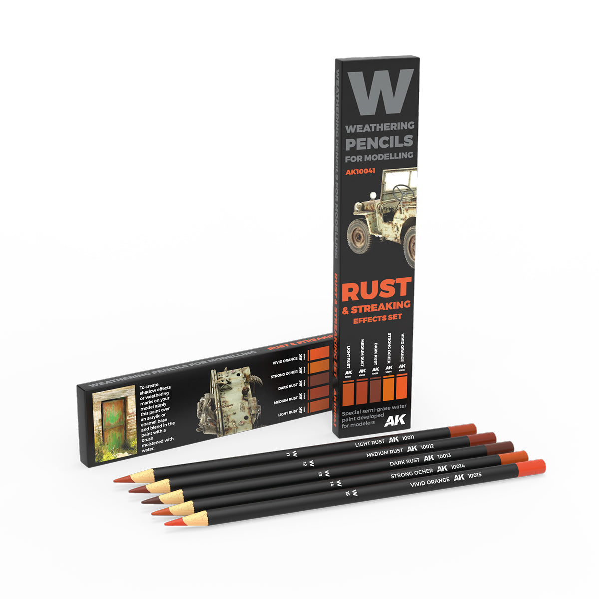 Watercolor - Pencil set rust and streaking