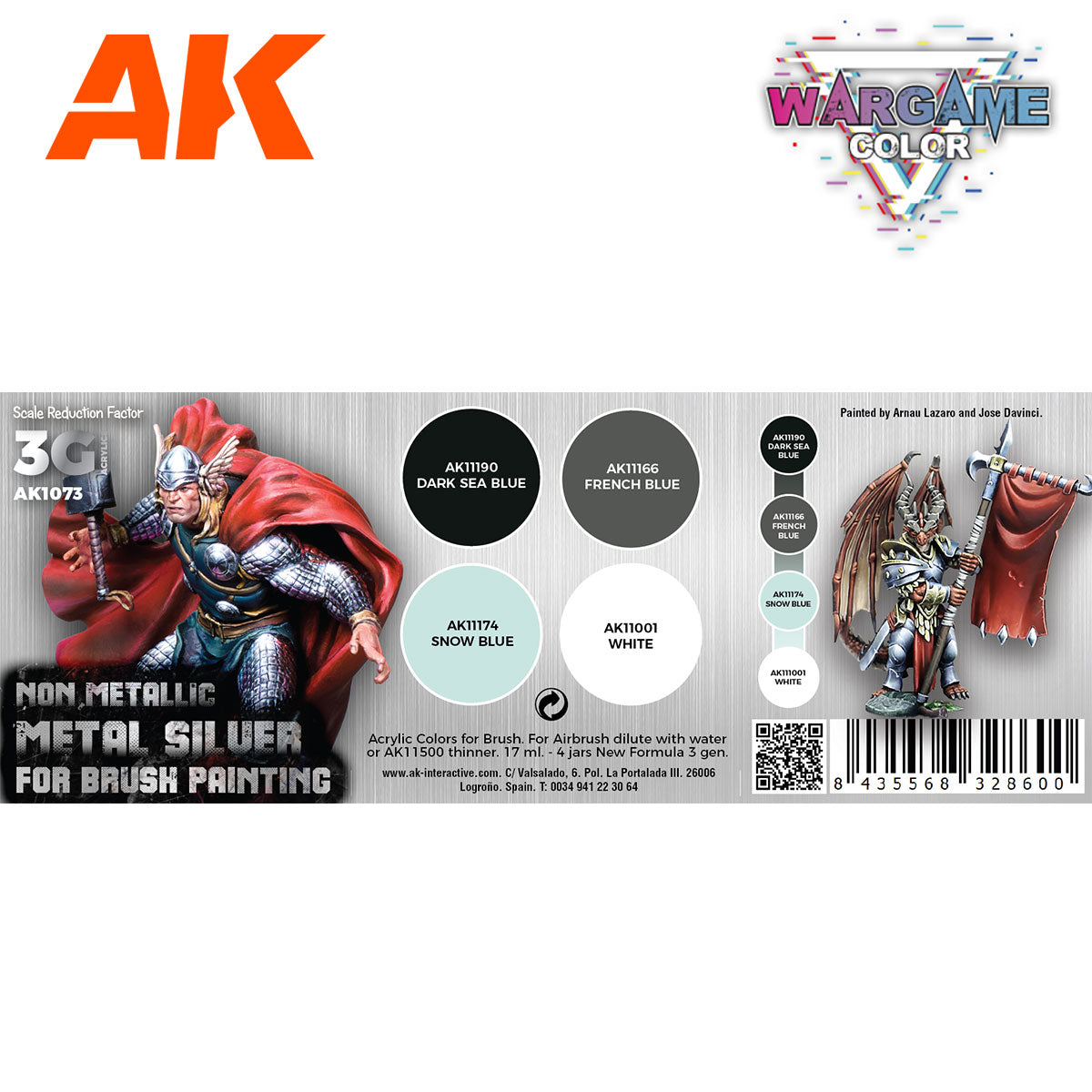 WARGAME COLOR SET. NON METALLIC METAL SILVER (W.B)
