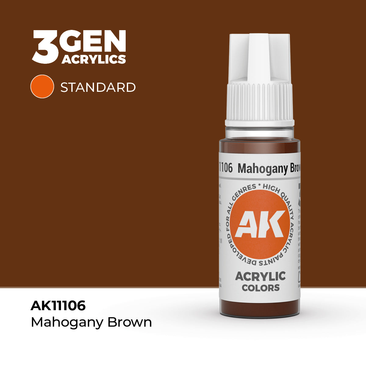 AK- 3GEN- Acrylics- Mahogany Brown 17ml