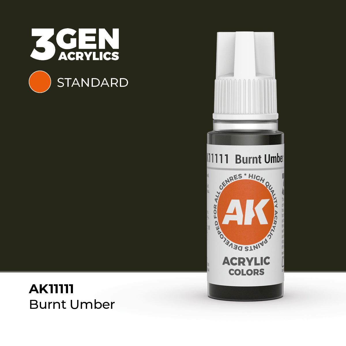 AK- 3GEN- Acrylics- Burnt Umber 17ml