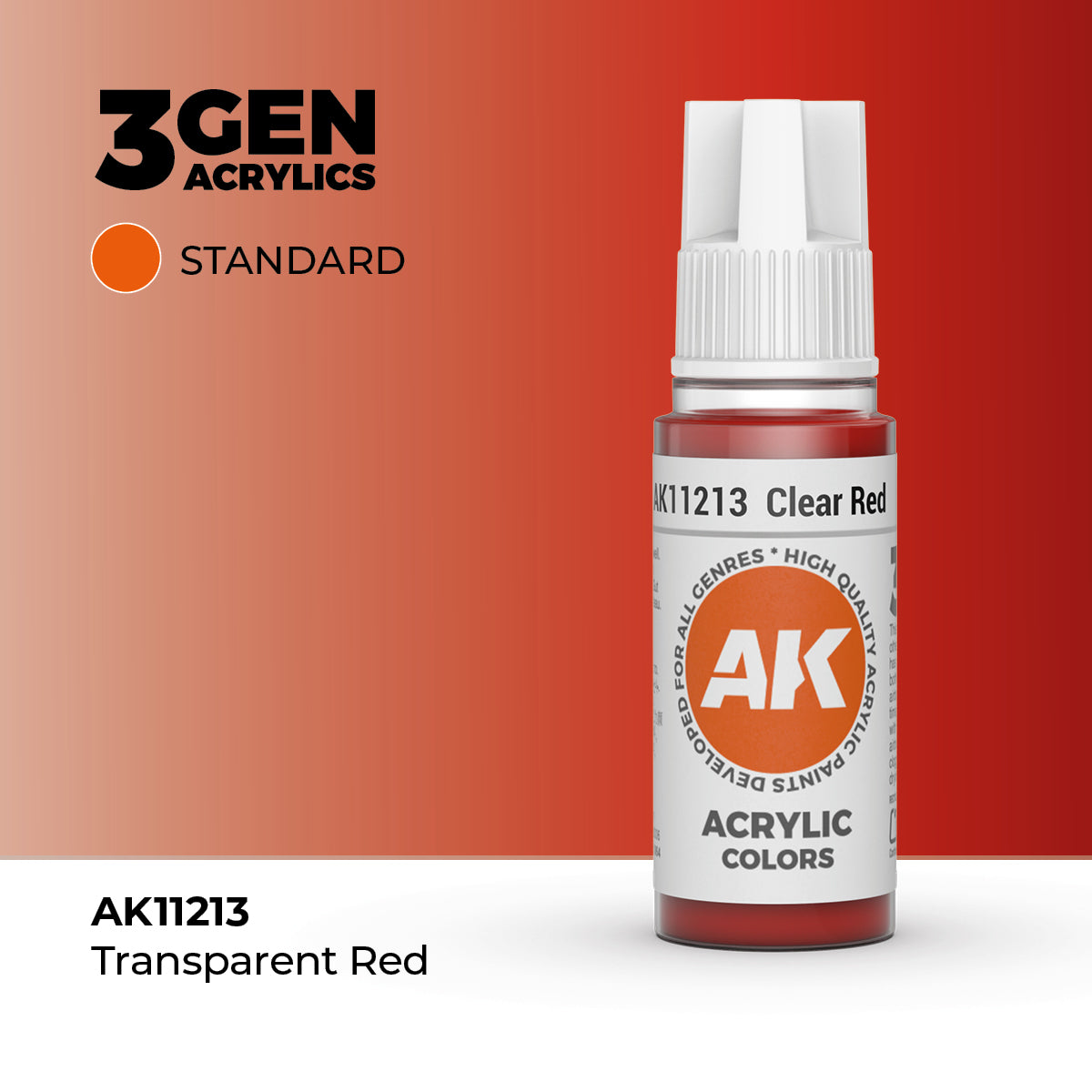 AK- 3GEN- Acrylics- Clear Red 17ml