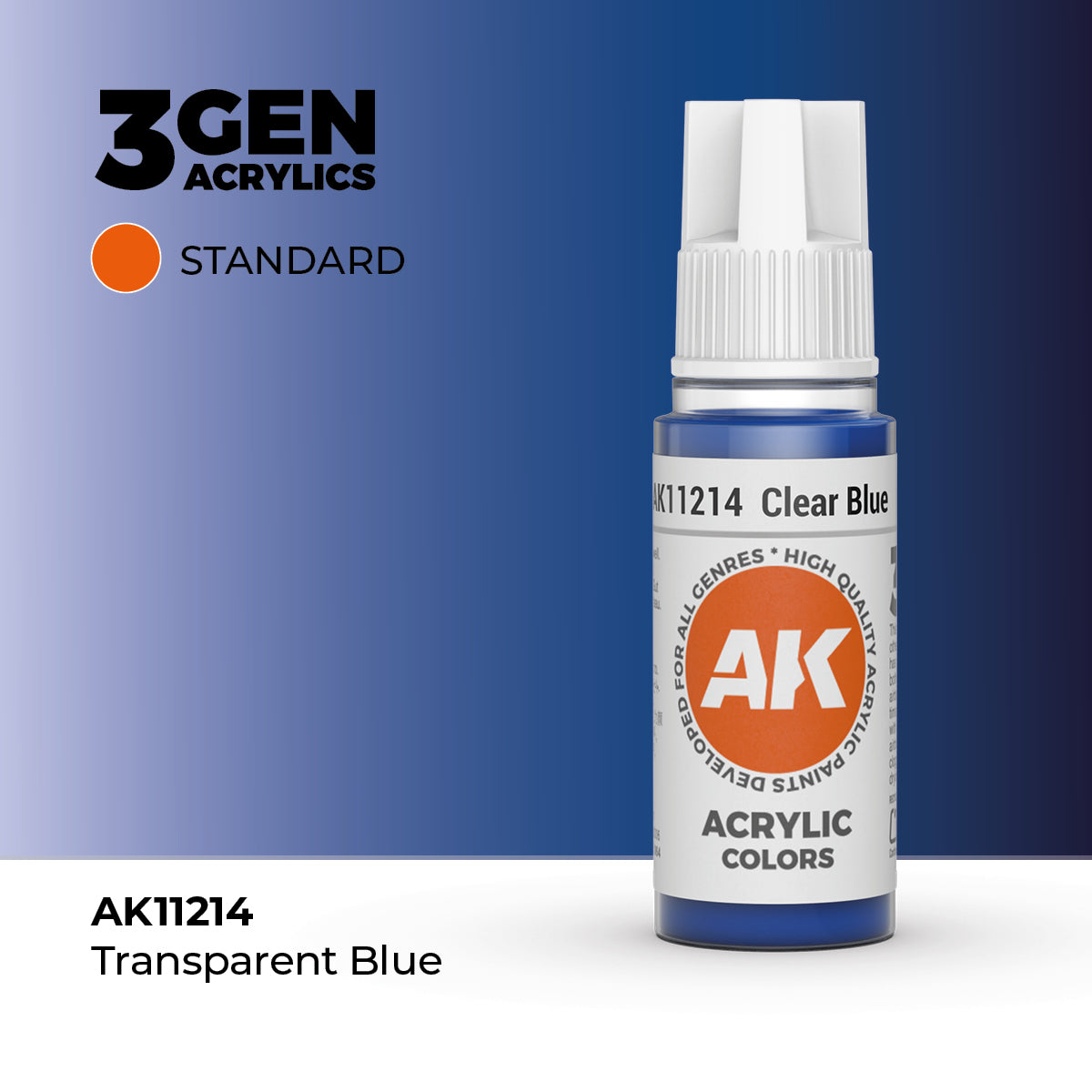 AK- 3GEN- Acrylics- Clear Blue 17ml