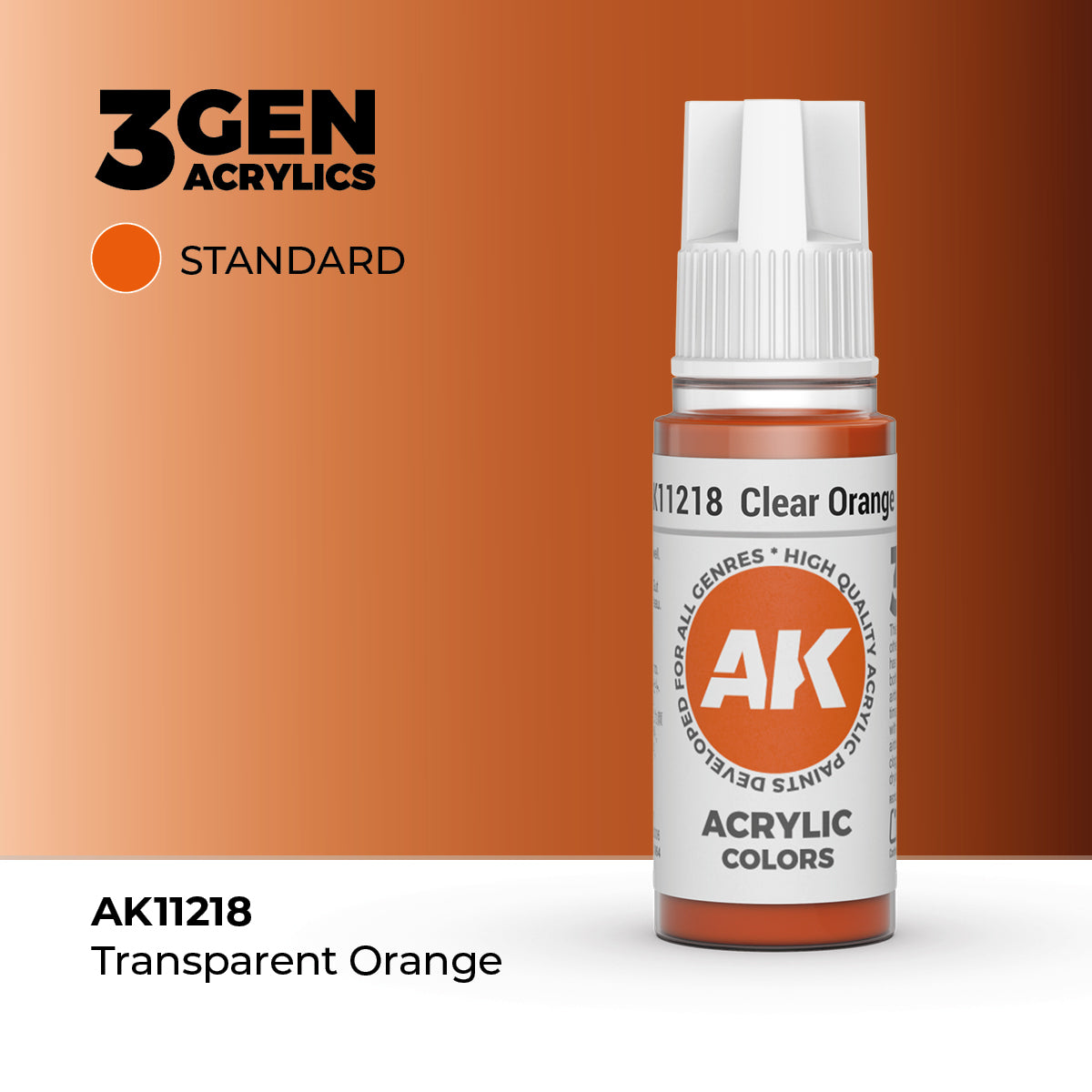 AK- 3GEN- Acrylics- Clear Orange 17ml