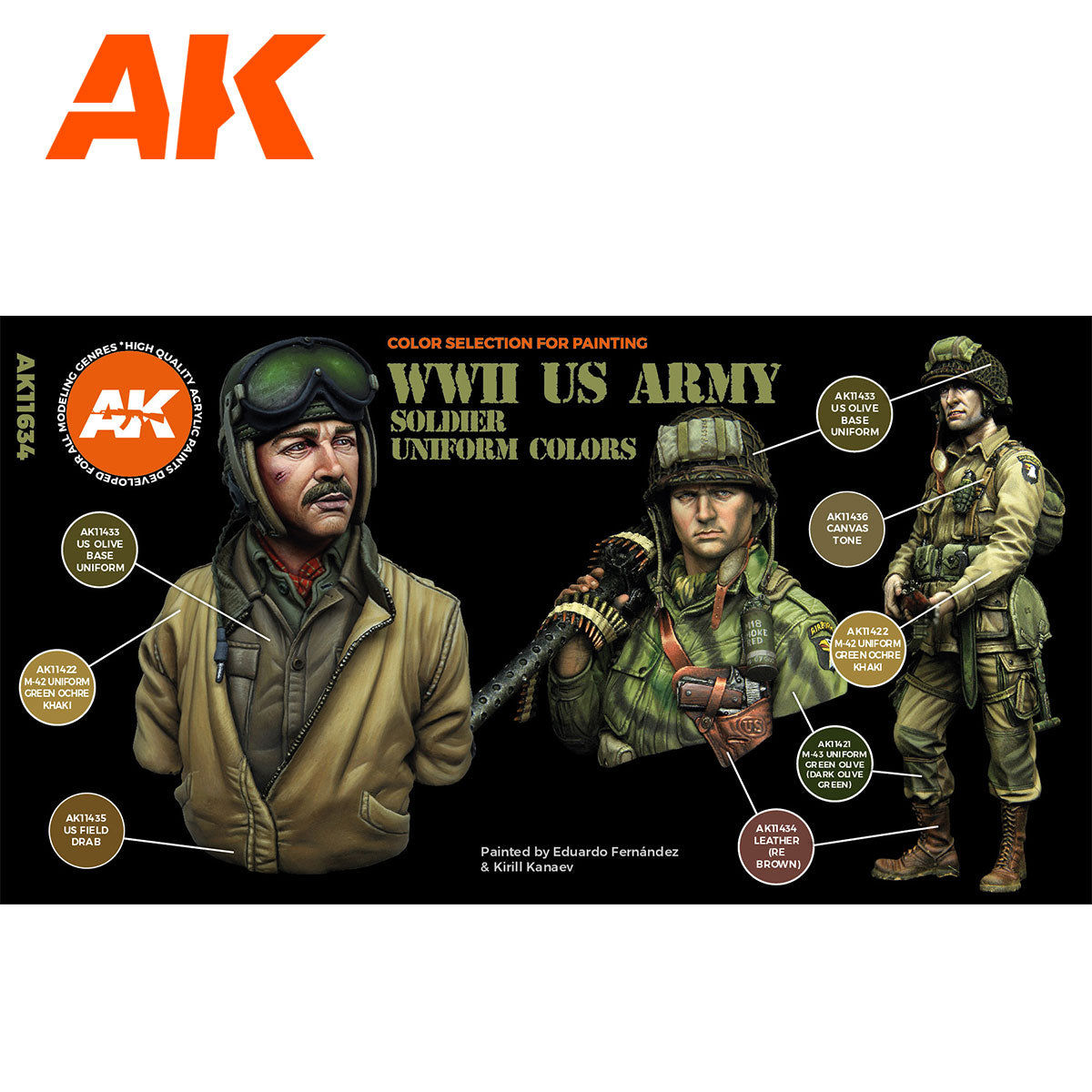 Acrylics 3GEN sets : WWII US Army soldier uniform colors
