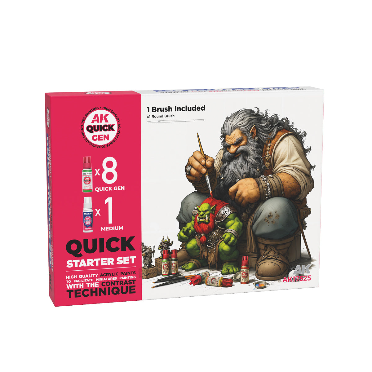 AK - Quick Gen Set - Quick starter set (8 quick gen + 1 medium +1 brush)