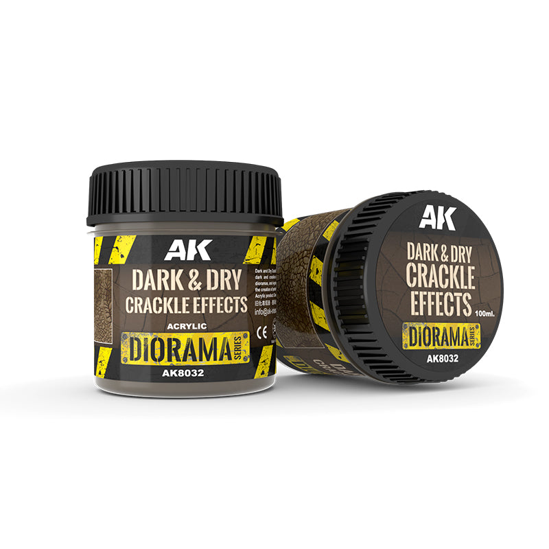 AK Interactive Diorama :DARK & DRY CRACKLE EFFECTS - 100ml (Acrylic)