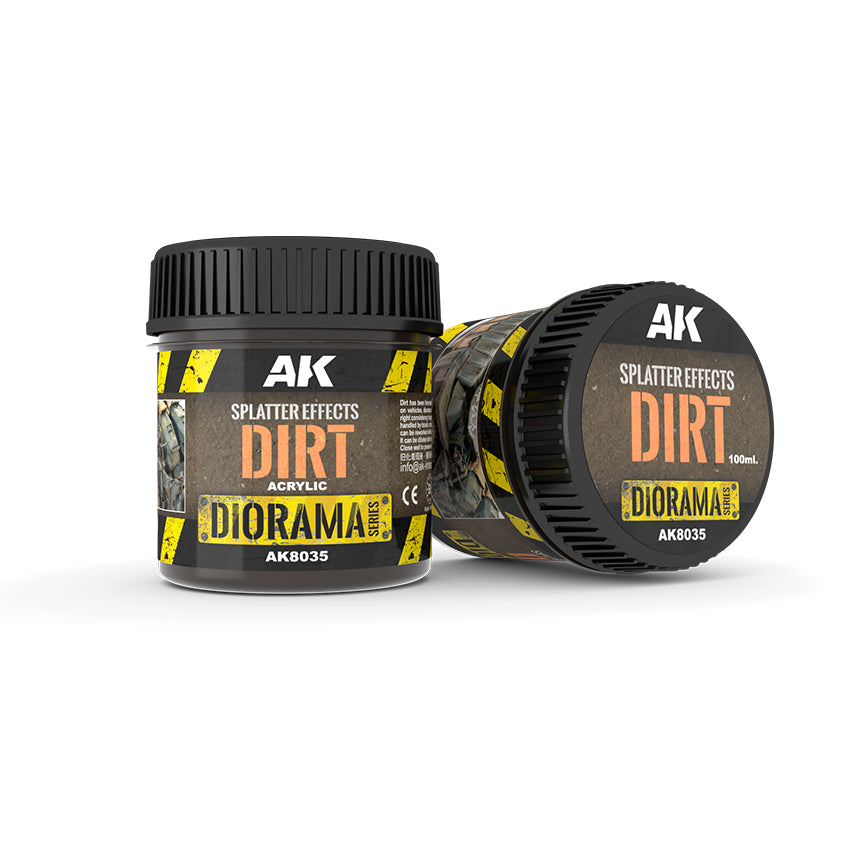 AK Interactive Diorama :SPLATTER EFFECTS DIRT - 100ml (Acrylic)