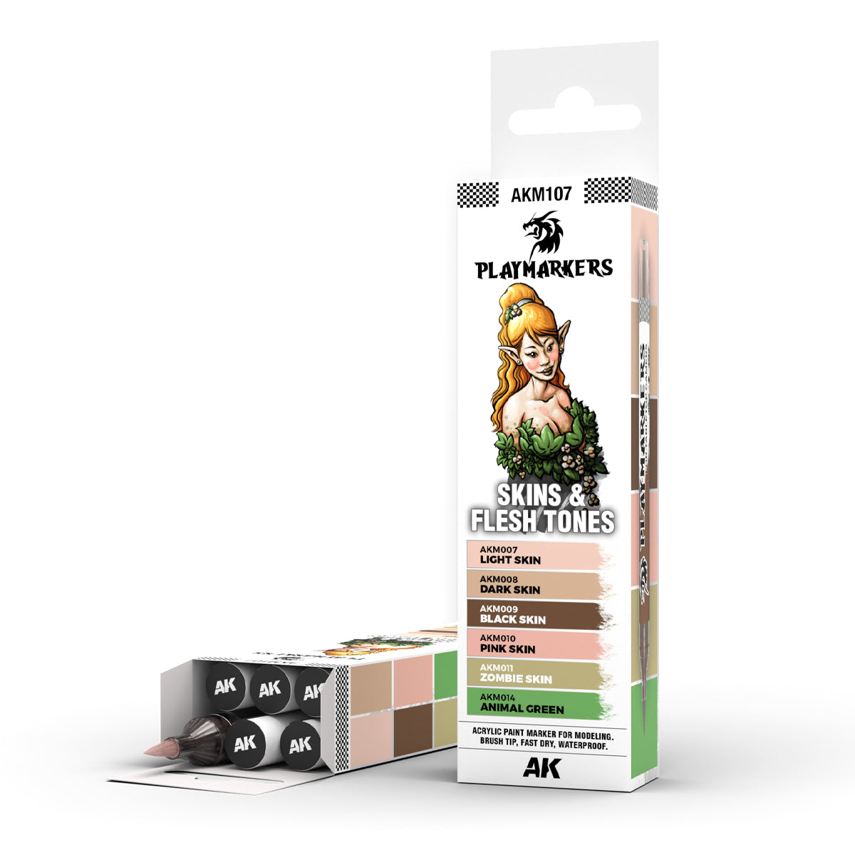 AK Interactive - Playmarkers set - Skin & flesh tones (6 ref.)