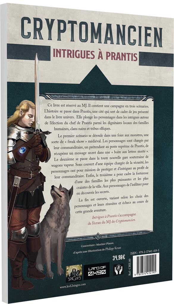 Cryptomancien : Intrigues à Prantis (écran)