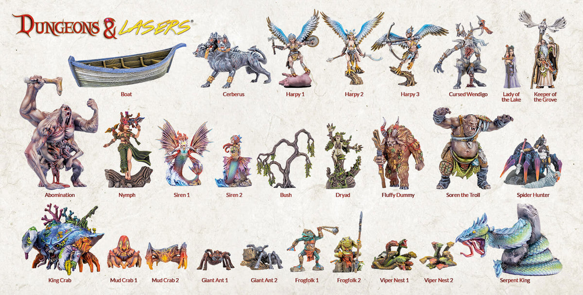 Dungeons & Lasers - Figurines - Fantasy Miniatures Set
