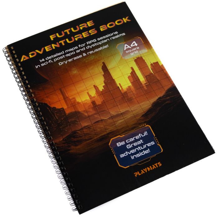Future Adventures Book – Livre de cartes effaçables A4 pour JDR science-fiction et post-apo