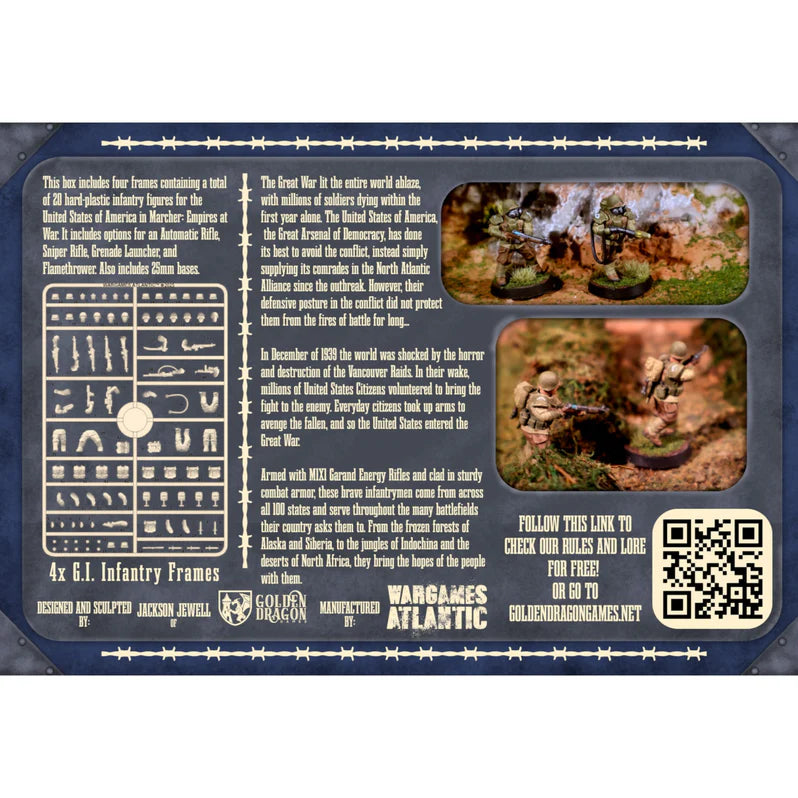 WargamesAtlantic : Sci-fi / Marcher : United States Infantry (20 figurines)