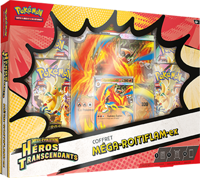 Pokémon Q126 : Méga évolution Héros Transcendants Coffret Méga Rotiflam EX (4 boosters)