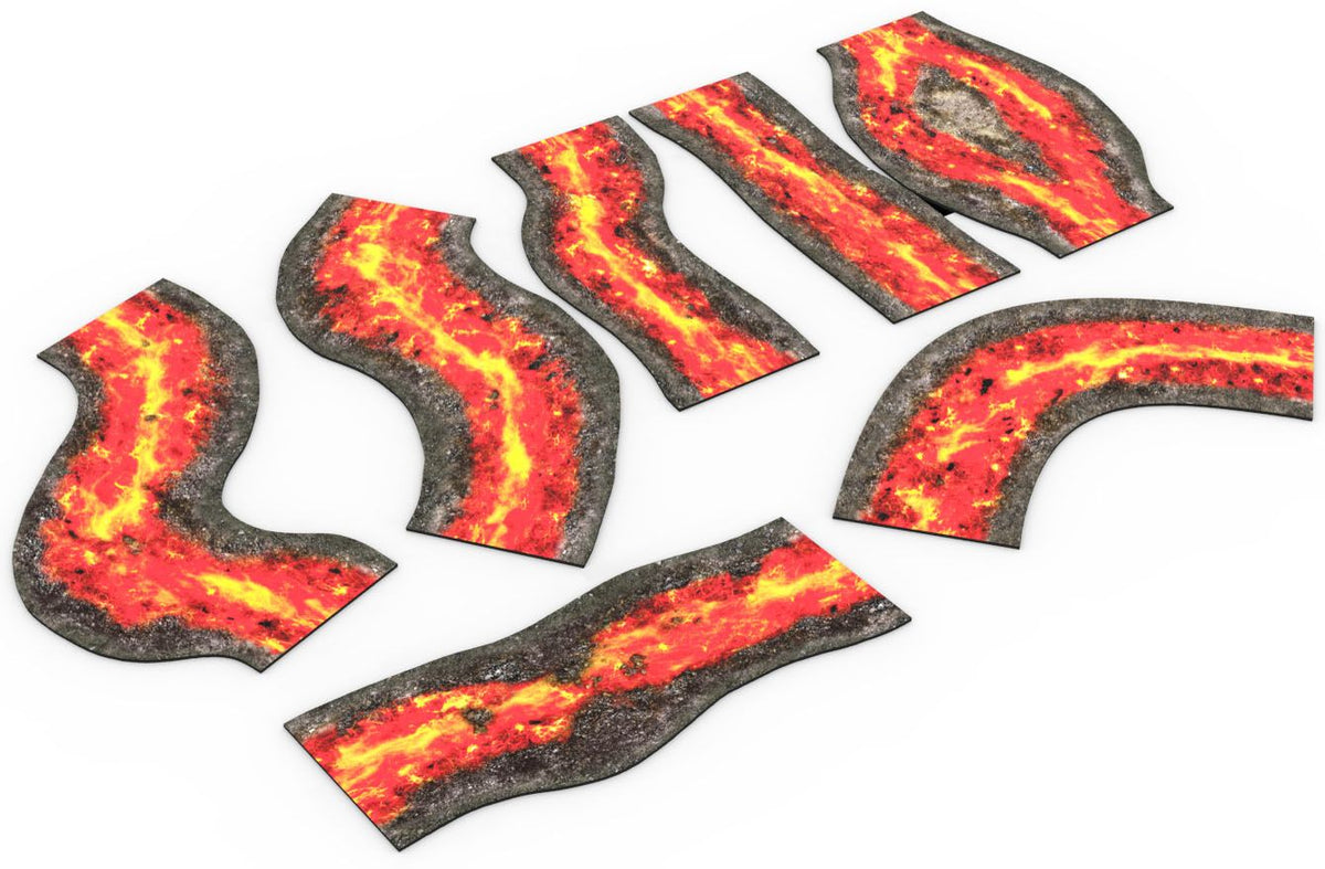 Neoprene 2D terrain set – Modular rivers set – lava