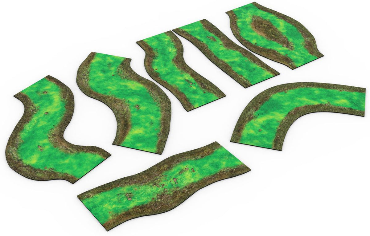 Neoprene 2D terrain set – Modular rivers set – toxic