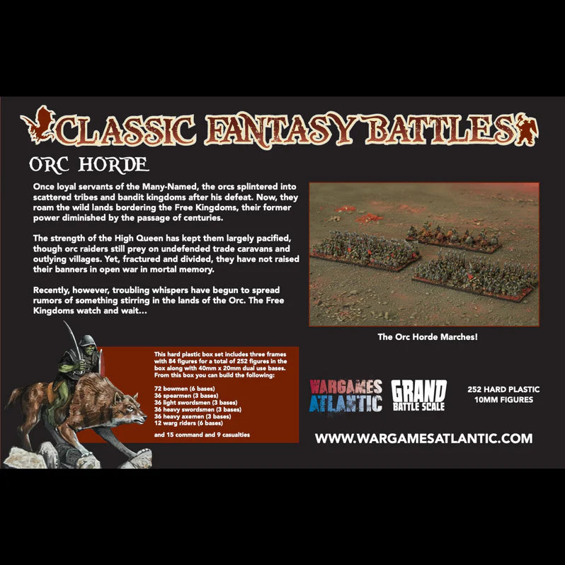 WargamesAtlantic : ClassicFantasy / Orc Horde 10mm (252 figurines)