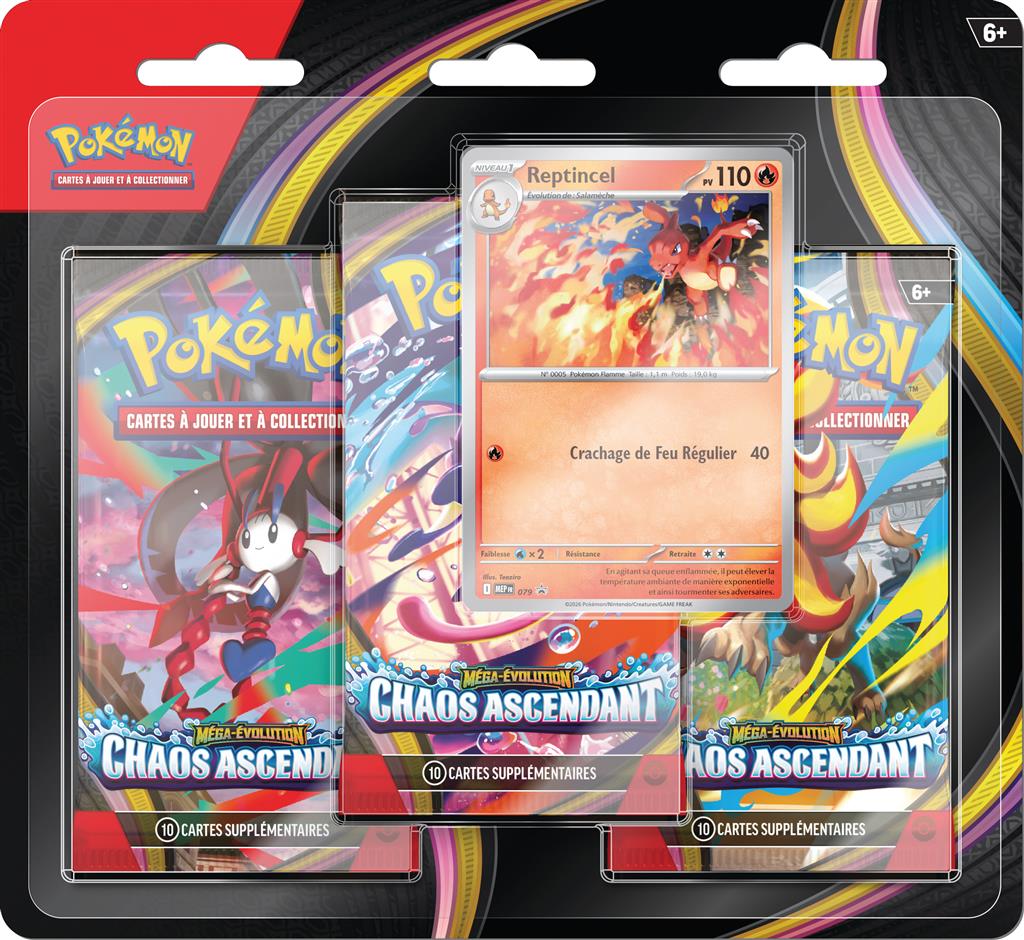 Pokémon ME04 : pack 3 boosters Chaos Ascendant en Francais