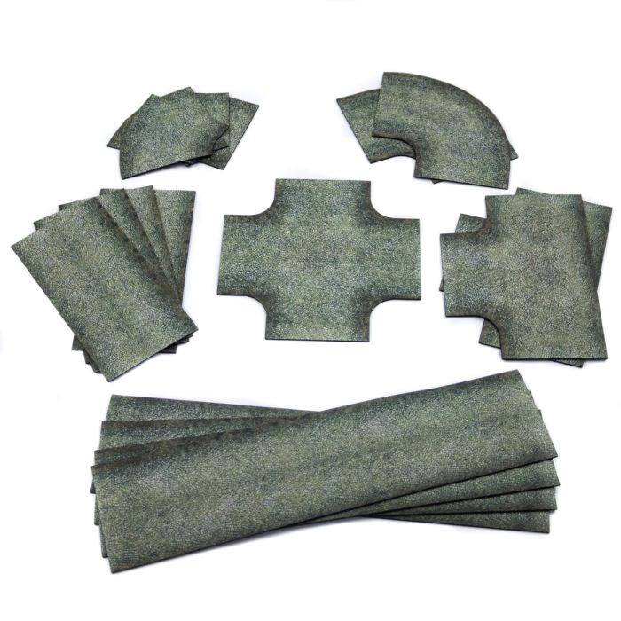 Rubber 2D terrain set – Paved roads – 2D Road set 15mm