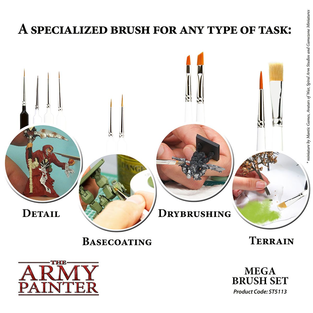 Army Painter - Pinceaux - Mega Brush SetMega Brush Set (Pinceaux)