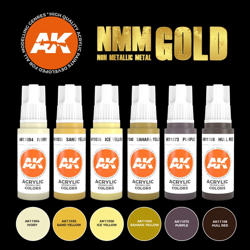 Acrylics 3GEN sets :Non Metallic Metal: Gold