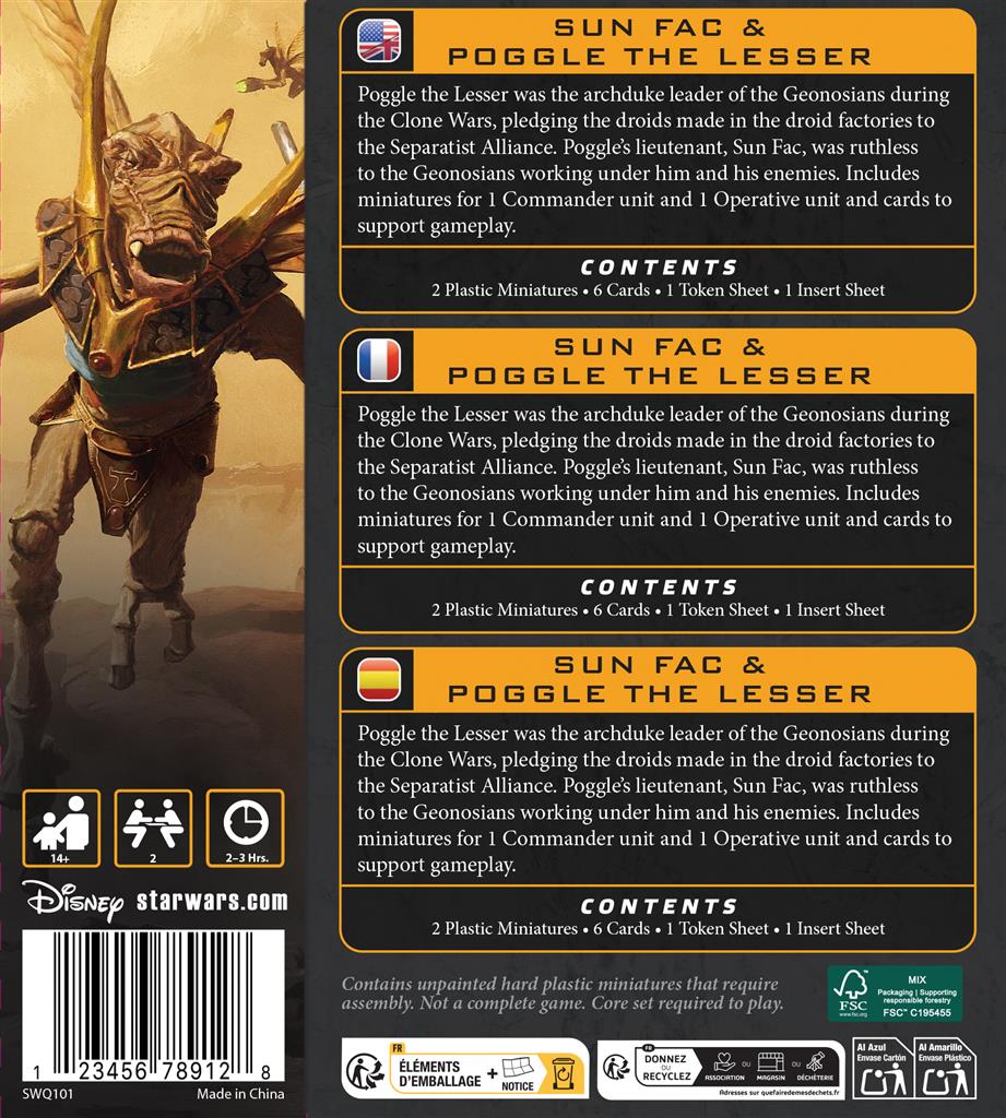 Star Wars Légion : Sun Fac & Poggle the Lesser (Extension Commandant)