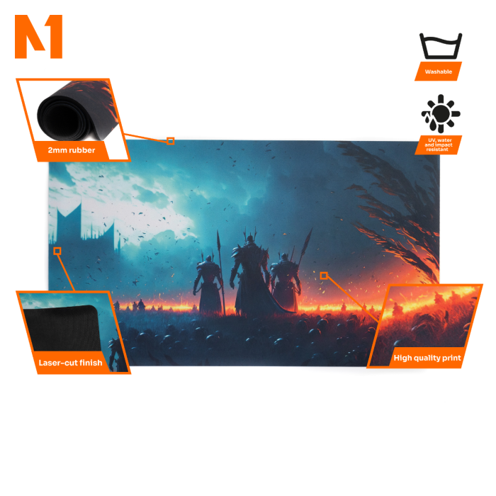 Tapis de jeu en caoutchouc pour jeux de cartes 24″x14″ / 61 x 35,5 cm – Dark Leaders