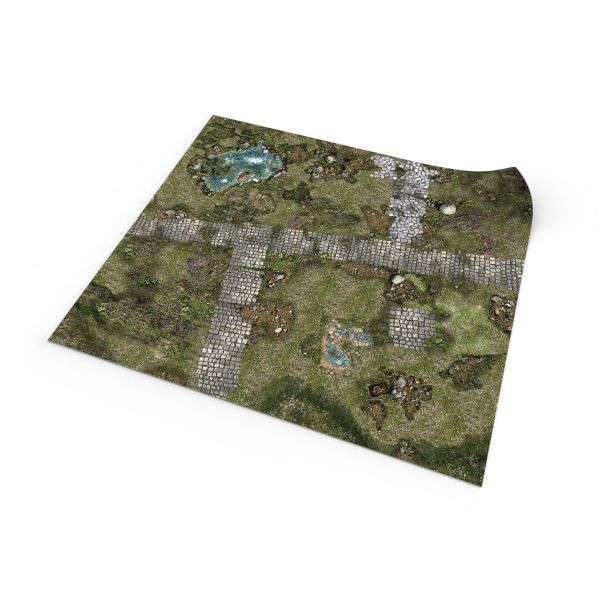 Treasure Land – Tapis de jeu en caoutchouc simple face 24″x24″ / 60 x 60 cm