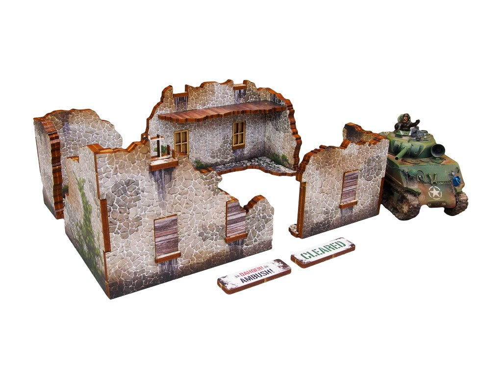 WW2 Achtung Panzer Normandy Ruin 2 (28mm) PRÉPEINTS