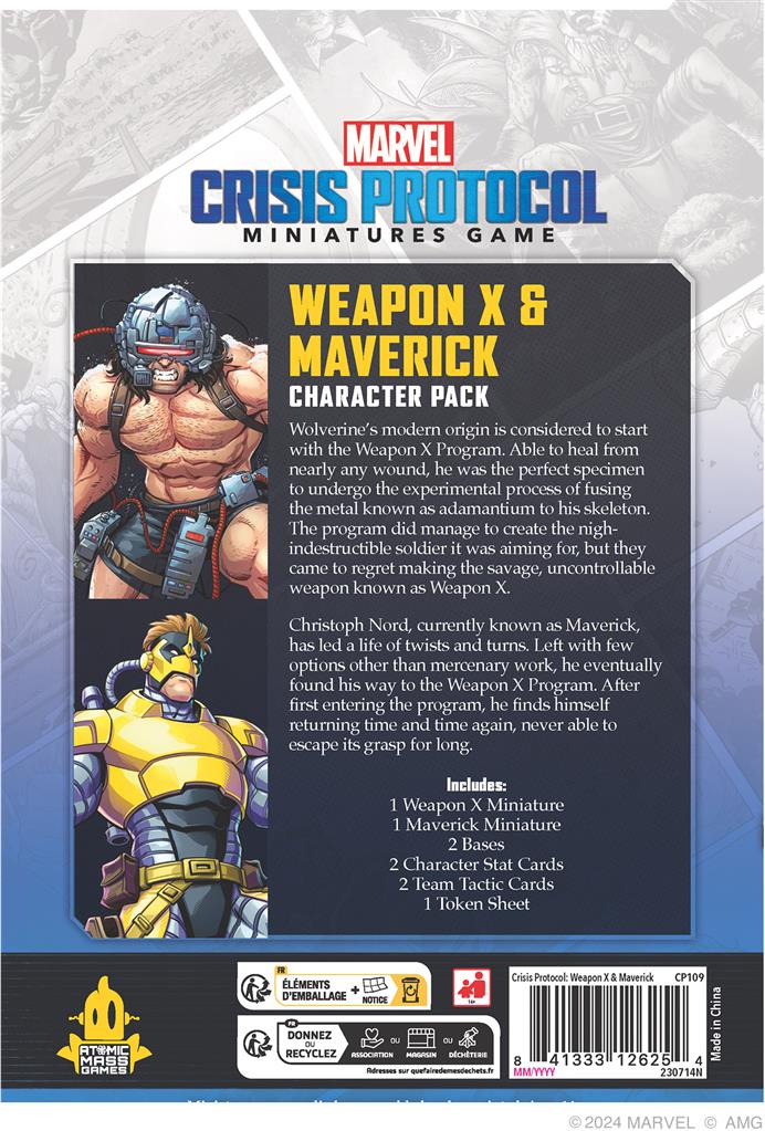 Marvel Crisis Protocol – Weapon X & Maverick (Pack de personnages)