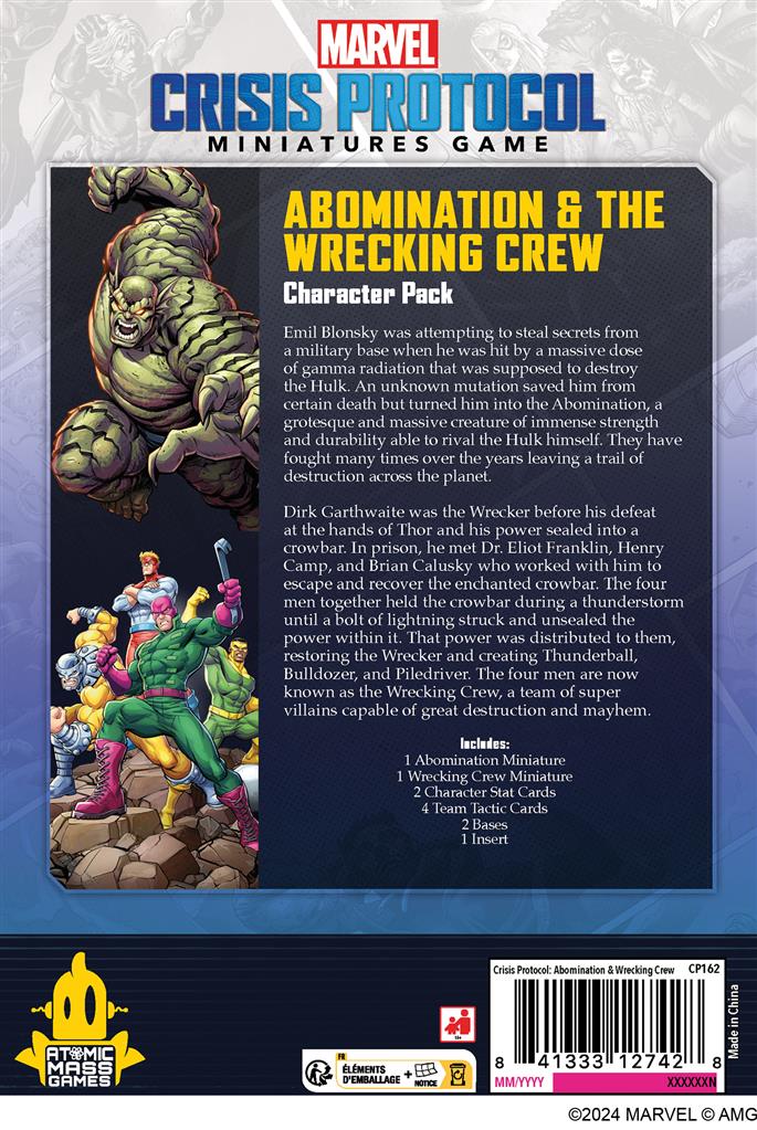 Marvel Crisis Protocol – Abomination & Wrecking Crew (Pack de personnages)
