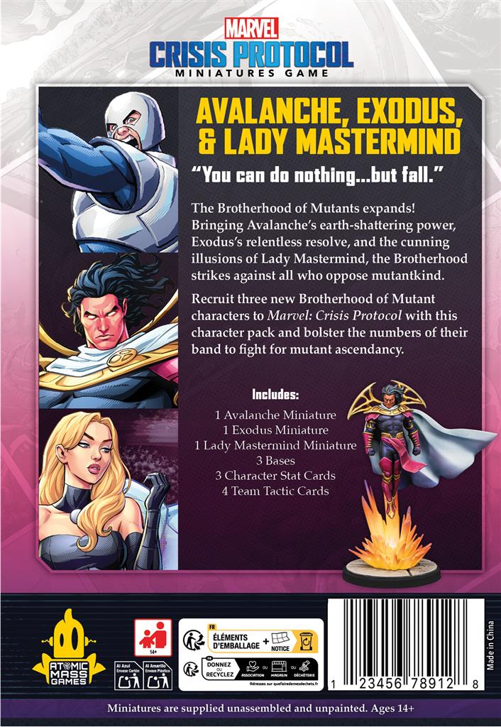 Marvel Crisis Protocol – Avalanche, Exodus & Lady Mastermind (Pack de personnages)