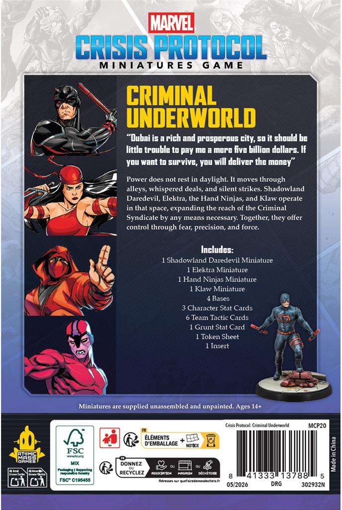Marvel Crisis Protocol : Criminal Underworld (Affiliation)(Précommande sortie 05/10/2026)