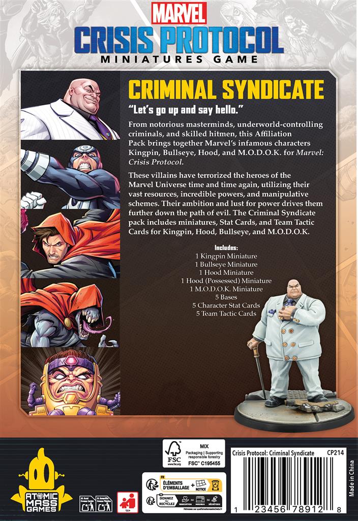 Marvel Crisis Protocol – Criminal Syndicate Affiliation Pack