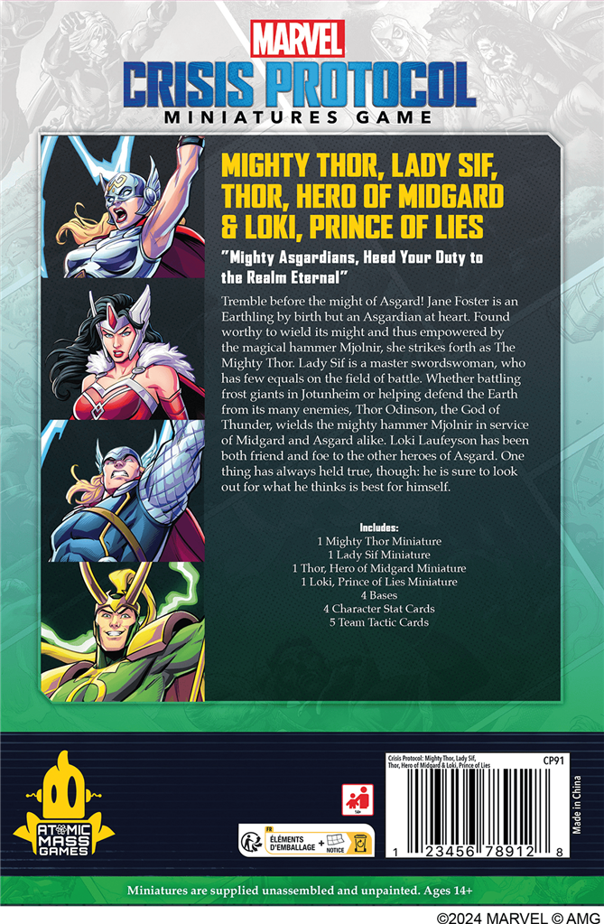 Marvel Crisis Protocol – Mighty Thor & Lady Sif (Pack de personnages Asgard)