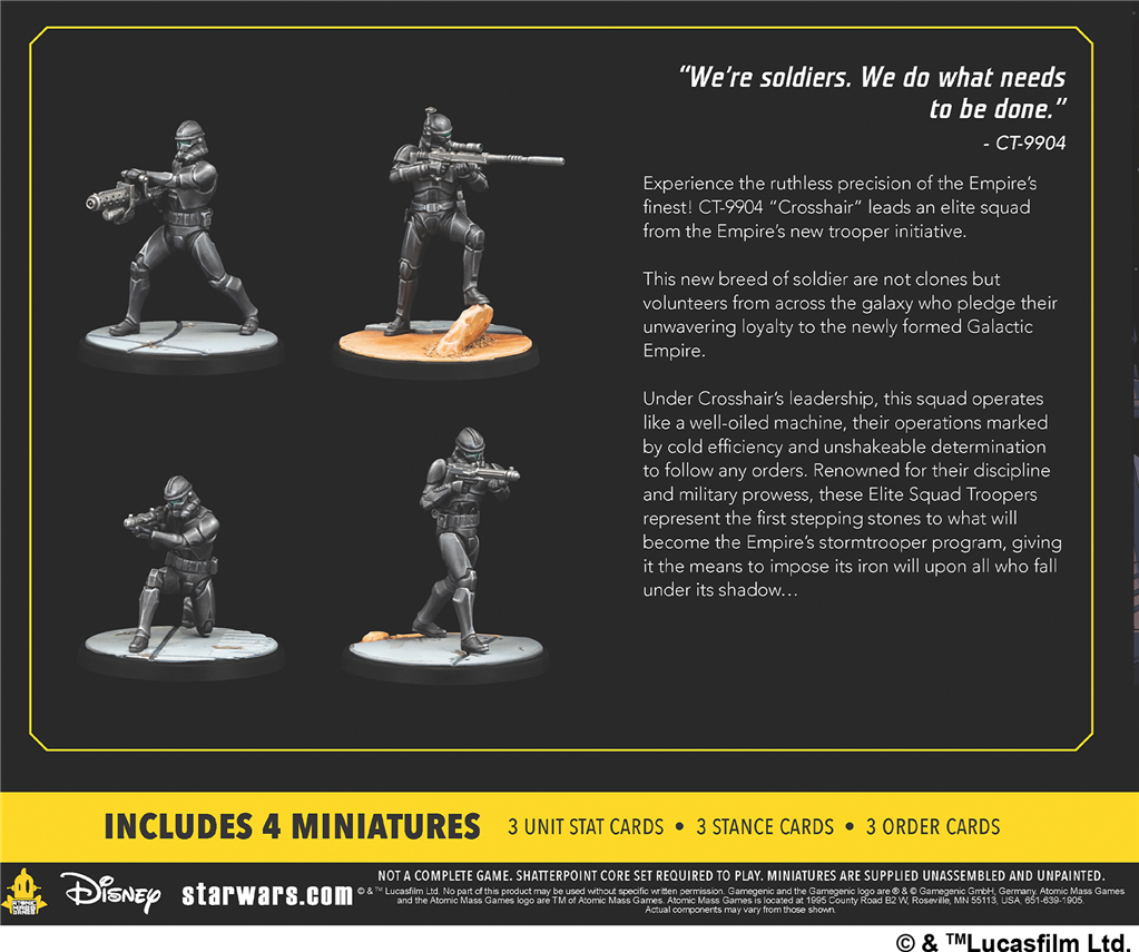 Contenu du set d'escouade Good Soldiers Follow Orders – Star Wars Shatterpoint