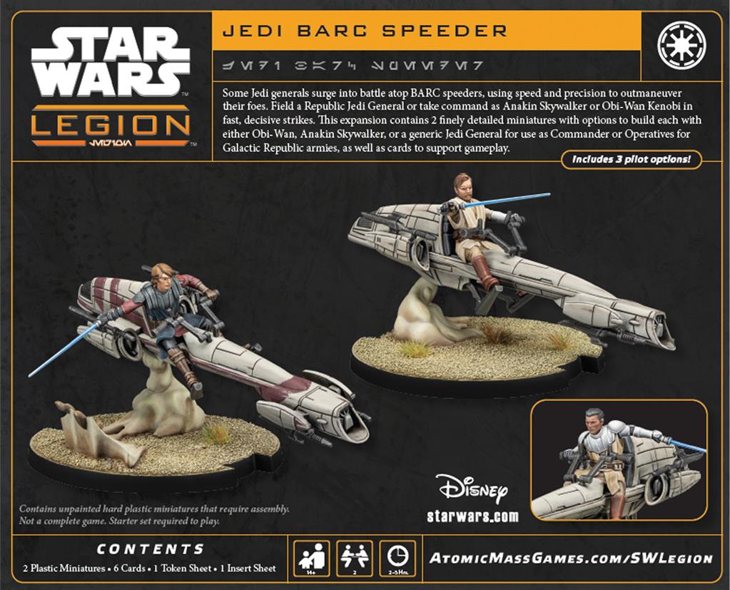 Star Wars Légion - Jedi General on BARC Speeder