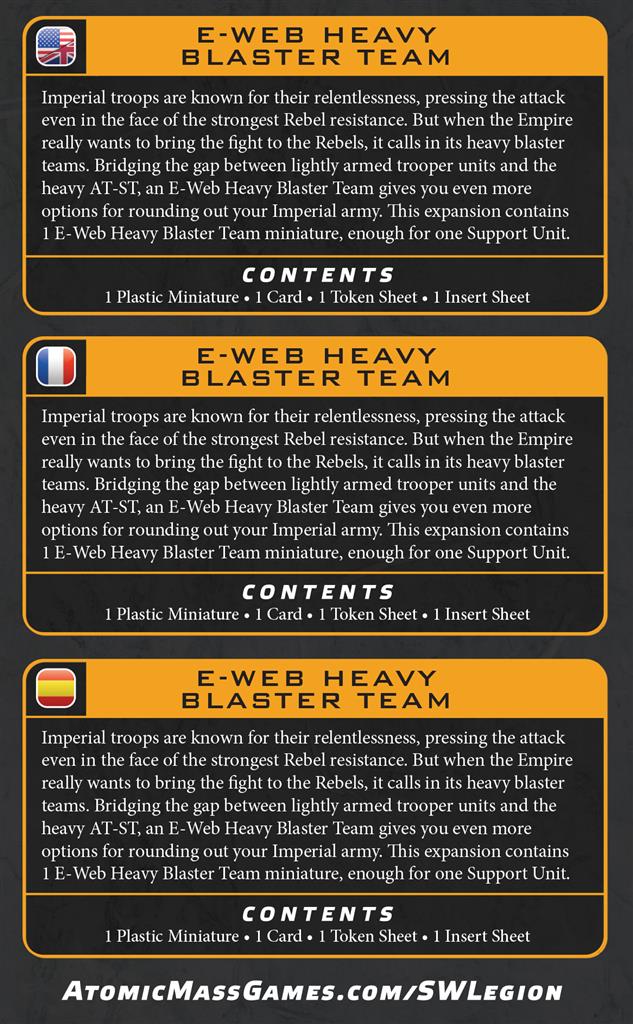 Star Wars Légion : E-Web Heavy Blaster (Réédition)(EN STOCK)
