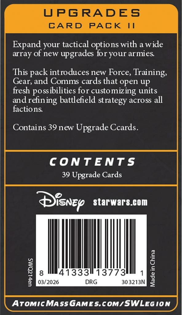 Star Wars Légion : Universal Upgrade 2 (Card Pack)