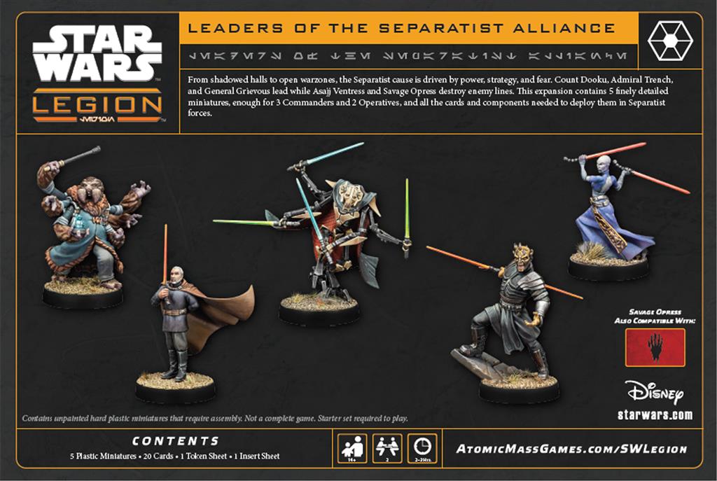 Star Wars Légion : Leaders of the Separatist Alliance