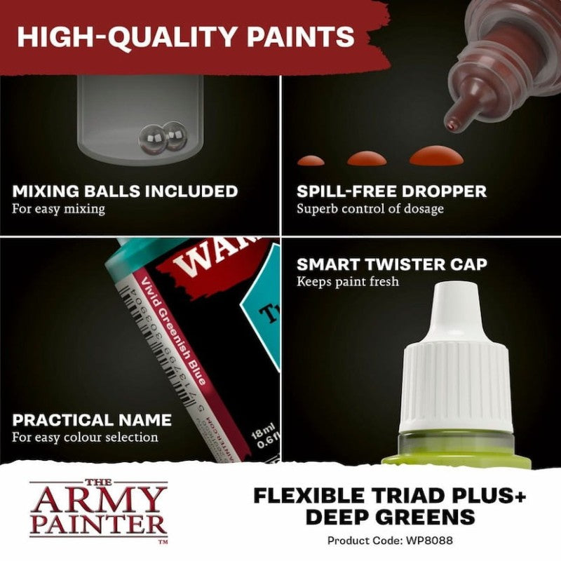 Army Painter - Deep Green Flexible Triad PLUS+ (Sortie en août 2025)